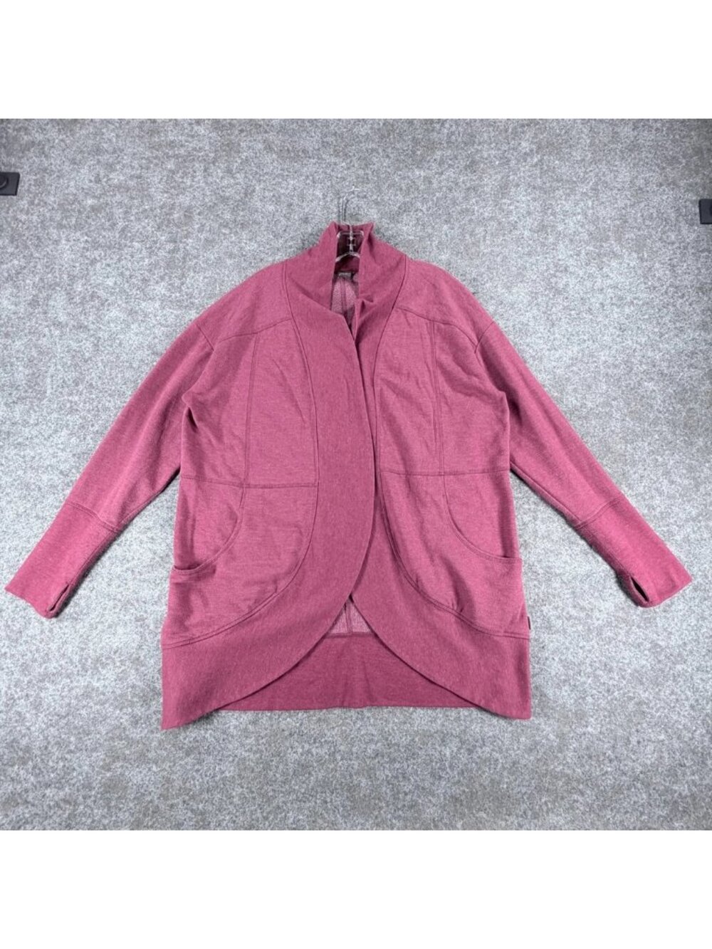 Eddie Bauer Camp Fleece Wrap Cardigan Womens XL Ruby Red Long Sleeve Open Front